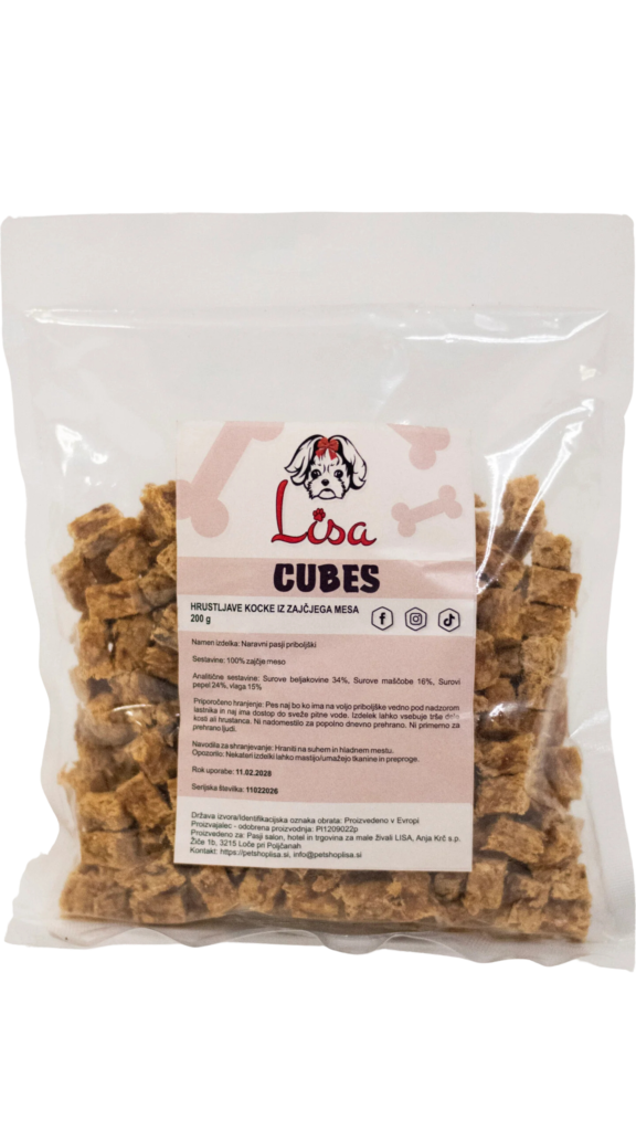 LISA CUBES – hrustljave kocke iz zajčjega mesa